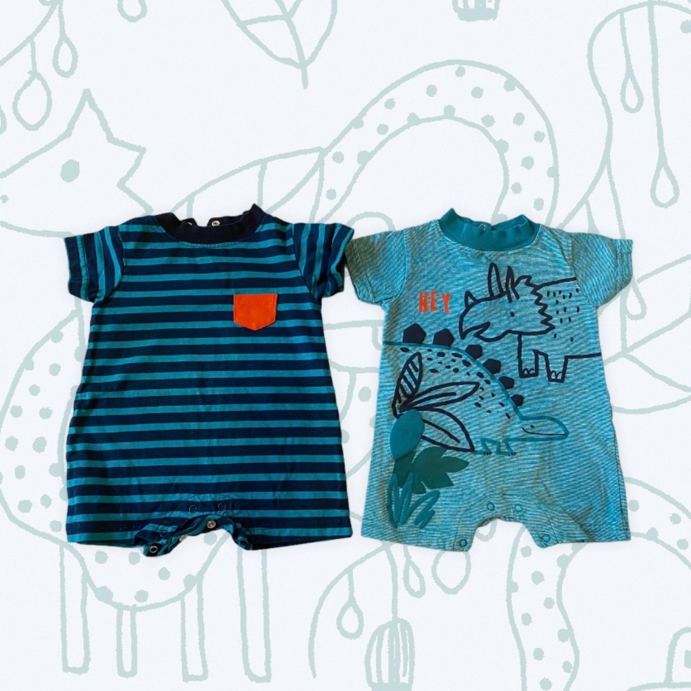 2 Gerber Rompers 0-3 months